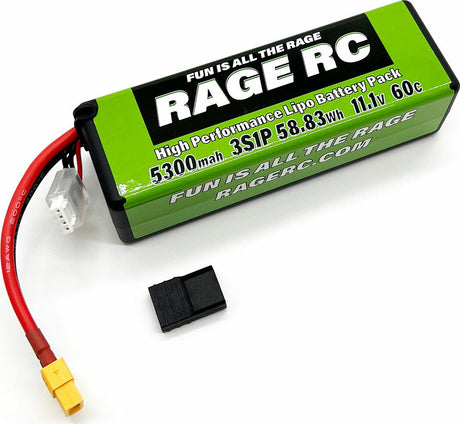 5300mAh 3S 11.1V 60C Hard Case LiPo Battery XT60 w/TRX Adapt